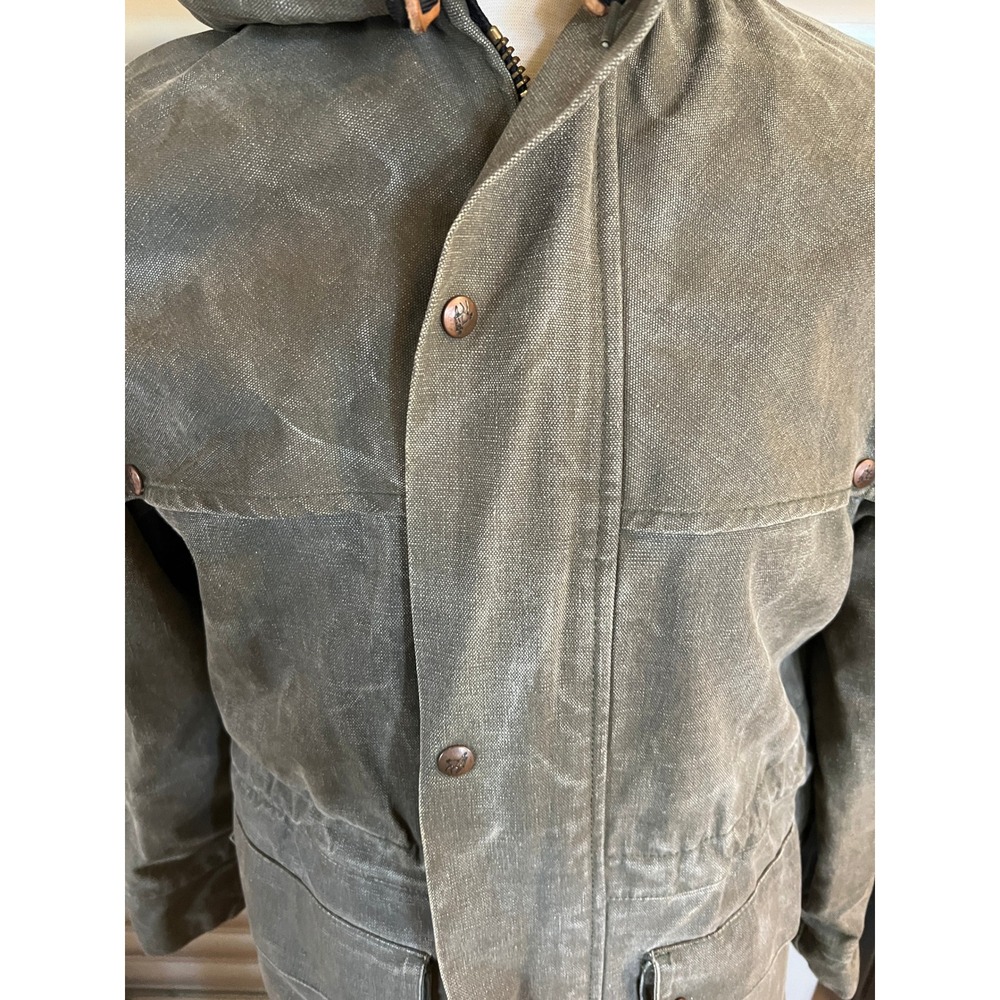 Outback Trading Co Swagman Oilskin Jacket Olive Green Waxed Cotton Drover S 2102 - Picture 3 of 8